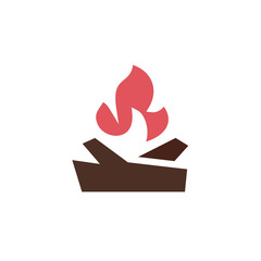 fire with wood in the camp Qualitatively vector logo for companies