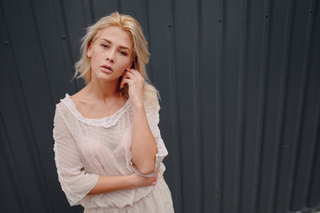 stylish girl blonde