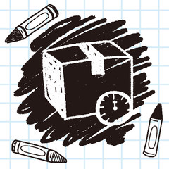 Naklejka premium shipping box doodle