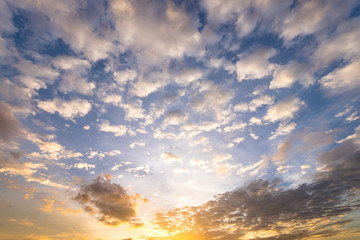 Dramatic colorful sunset and sunrise twilight sky with beautiful