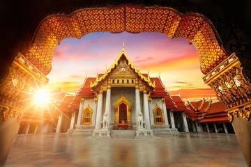 Photo sur Plexiglas Bouddha The Marble Temple, Wat Benchamabopitr Dusitvanaram Bangkok THAIL