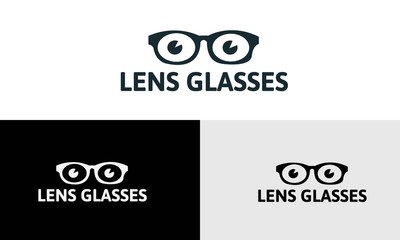lens glasses vector logo