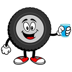 Tire Cartoon with Water
