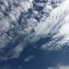Blue sky and white clouds fill the sky.
