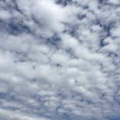 Blue sky and white clouds fill the sky.
