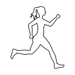 Fototapeta na wymiar woman running fitness icon vector illustration graphic design