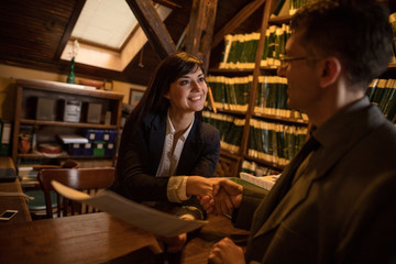 businesspeople handshaking