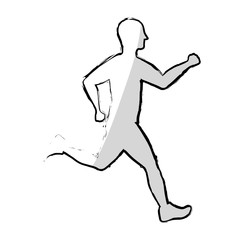 man running fitness icon vector illustration graphic design