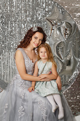 Mother and daughter. Merry Christmas.