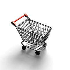 3D rendering shopping cart top view