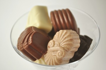 Close-up of chocolates in a glass