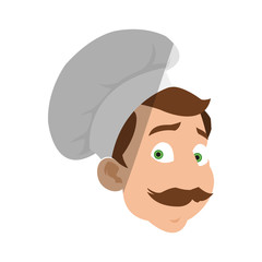 Male chef cartoon icon. Worker occupation profession and restaurant theme. Isolated design. Vector illustration