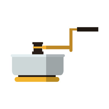 Coffee greinder icon. Drink breakfast beverage and restaurant theme. Isolated design. Vector illustration