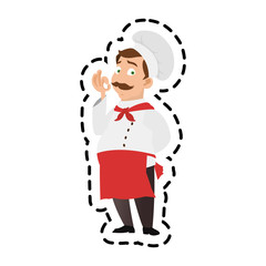 Male chef cartoon icon. Worker occupation profession and restaurant theme. Isolated design. Vector illustration