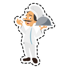 Male chef cartoon icon. Worker occupation profession and restaurant theme. Isolated design. Vector illustration