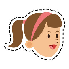 Woman icon. Girl female avatar person people and human theme. Isolated design. Vector illustration