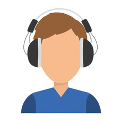 Music headphones device icon vector illustration graphic design