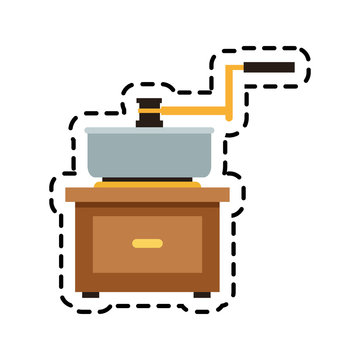 Coffee greinder icon. Drink breakfast beverage and restaurant theme. Isolated design. Vector illustration