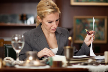 businesswoman sitting in the office