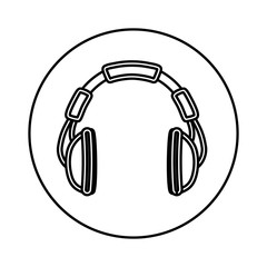 Music headphones device icon vector illustration graphic design