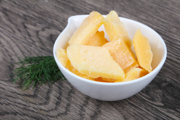 Crunchy parmesan cheese