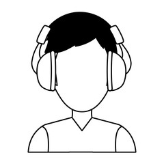 Music headphones device icon vector illustration graphic design