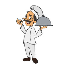 Male chef cartoon icon. Worker occupation profession and restaurant theme. Isolated design. Vector illustration