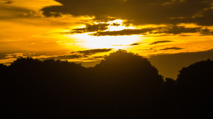 Obraz premium sky in twilight time with mountain ,Thailand