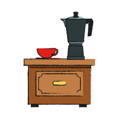 Coffee kettle icon. Drink breakfast beverage and restaurant theme. Isolated design. Vector illustration