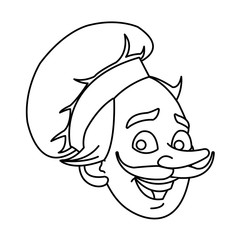 Male chef cartoon icon. Worker occupation profession and restaurant theme. Isolated design. Vector illustration