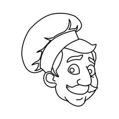 Male chef cartoon icon. Worker occupation profession and restaurant theme. Isolated design. Vector illustration
