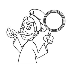 Fototapeta premium Male chef cartoon icon. Worker occupation profession and restaurant theme. Isolated design. Vector illustration