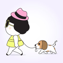 Love On A Leash Concept Character illustration