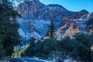 Snow Blankets the Mountains of Sedona Arizona