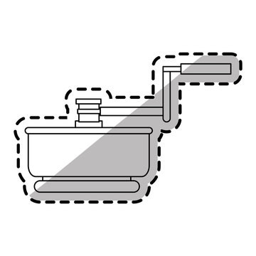 Coffee greinder icon. Drink breakfast beverage and restaurant theme. Isolated design. Vector illustration