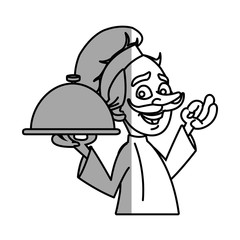 Male chef cartoon icon. Worker occupation profession and restaurant theme. Isolated design. Vector illustration