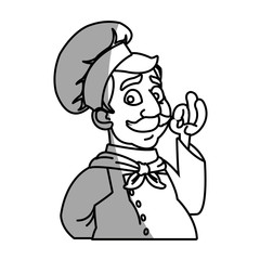 Male chef cartoon icon. Worker occupation profession and restaurant theme. Isolated design. Vector illustration