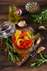 Homemade canned peppers