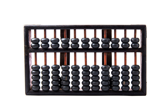 Old vintage abacus on white background.