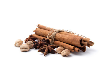 Various species isolated on white background