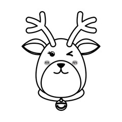 Fototapeta premium Reindeer xmas cartoon icon vector illustration graphic design
