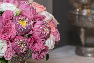 flowers bouquet in a vase, close-up
