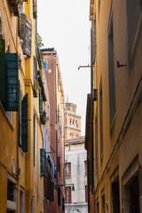 Fototapeta na wymiar narrow street in central district of Venice city
