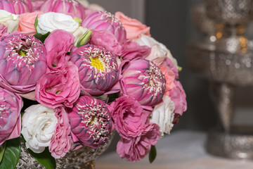 flowers bouquet in a vase, close-up

