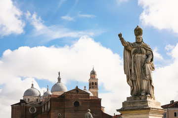 Fototapeta premium statue and Basilica of Santa Giustina in Padua