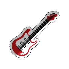 Obraz premium Electric guitar music instrument icon vector illustration graphic design