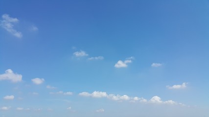 The blue sky and the beautiful cloud.
