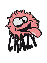 Fluffy plush hairy small chubby sweet cute tongue crazy confused crazy comic cartoon face laugh funny funny logo design silly comic