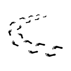 Bare Foot Print Footprint Footstep Turn Silhouette Illustration