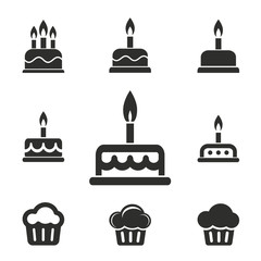 Cake icon set.